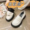 Sapatos de Couro para Meninas, Novos Sapatos Simples Forrados para Mulheres, Sola Grossa, Estilo Retrô Outono e Inverno, Aumentadores de Altura, Sola Rasteira, Versáteis, Sapatos para Uniforme Jk, Estilo Coreano, Sapatos de Estudante