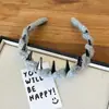 Aro de Cabelo Antiderrapante com Dentes Envolto em Lã para Outono e Inverno para Mulheres 2025 Novo Headband de Caveira Alta Presilha Fashion Acessórios de Cabelo