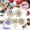 Set Navideño Combinación de Flores Navideñas Adornos de Fiesta Navideña Simulados Regalos del Festival del Árbol de Navidad Corona para el Hogar