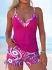 Almacén en el extranjero Dropshipping Amazon Nuevo Estilo Transfronterizo Europeo y Americano Estampado Espalda Descubierta Conjunto de Bikini de Dos Piezas para Mujer