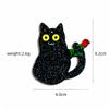 Brincos de acrílico com desenho de gato preto e rosa transfronteiriços, acessórios, brincos faça você mesmo, pingente de joia, atacado
