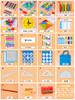 El primer grado de primaria matemáticas material didáctico geometría rompecabezas contador de palitos pequeños juego de caja de herramientas de aprendizaje
