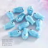 Pulsera Linda de Cuentas de Cerámica Galvanizada con Forma de Pez Agujero Recto Doble Cara Material para Manualidades Cuentas Sueltas de Pez Pequeño Accesorios para Cadena de Teléfono Móvil Cuentas de Porcelana
