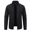 Cardigan de Punto para Hombre Otoño/Invierno Nuevo Cuello Alto con Borrego Grueso Tallas Grandes Prendas de Punto Estilo Versátil Hombre