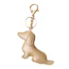 Pingente de chaveiro de cachorro Dachshund fofo em estoque do fabricante, acessório de bolsa em couro PU, pingente de bolsa de cachorro Dachshund