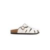 Edición Piel de VacaAmor por el Uso ~ Chanclas Birkenstock de Cuero Genuino Caladas con Suela Gruesa y Punta Cerrada para Mujer, Medias de Deslizamiento, Uso Exterior, Verano