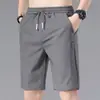 Pantalones Cortos Cruzados de Seda de Hielo para Hombre, Estilo Coreano de Verano, Talla Grande, Etiqueta Negra, Pantalones de Cinco Puntos, En Stock, Marcas Nacionales de Primer y Segundo Nivel