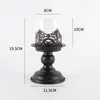 Suporte de Vela de Furacão Vintage Desgastado Transfronteiriço Decoração de Casa Suporte de Vela de Metal Multifuncional com Copo para Vela e Cobertura à Prova de Vento