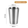 Caneca de Cerveja Coreana de Aço Inoxidável 304 de Parede Dupla Anti-Escaldante Corpo Reto Copo de Água Comercial Dourado Copo de Café para Churrasco