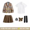 Ropa de clase de primavera y otoño para estudiante de primaria estilo uniforme escolar de colegio británico ropa de jardín de infantes traje de cuadros para niños traje con falda