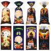 Bolsa de dulces de Halloween de bolsillo plano con copos de nieve de seda, bolsa de regalo crujiente, disponible al por mayor, 2024
