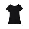 Verão fino micro-transparente top preguiçoso feminino 2025 novo gola U grande pulôver solto slim manga curta camiseta atacado