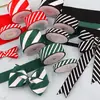 Fita Costurada Diagonal Listrada de Natal Personalizada de 2,5cm Fita para Embalagem de Caixa de Presente Acessórios de Decoração para Cena de Feriado
