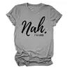 Não, estou bem Amazon Wish Site Independente Moda Casual Personalizada Camiseta Feminina Gola Redonda Manga Curta Exportação