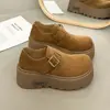 Zapatos Mocasines de Mujer Estilo Nuevo Primavera Otoño Sueltos Feos Lindos Que Aumentan la Altura 2026 Sin Cordones Zapatos Individuales Suela Gruesa Casual Personas Bajas