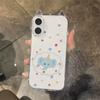 Amor Elefante Adequado para Capa de Celular Iphone16 15/14Promax Orelhas de Gato Xs/Xr/Xsmax Criativo 11