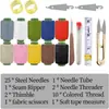 Kit de costura de 43 piezas, Juego de agujas de coser de acero inoxidable de ojo grande, para coser a mano, con enhebrador