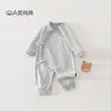 Roupas de bebê, algodão puro Classe A, coleção primavera e outono, macacão para recém-nascido, 0-6 meses, macacão de borboleta para bebês, roupa de casa