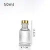 Frasco de vidro para aromaterapia de 100ml Frasco de vidro romano para aromaterapia Cristal Branco de 50ml com tampa Frasco de aromaterapia em estoque