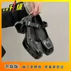 Novos Sapatos de Salto Alto com Plataforma Impermeáveis 2025 Que São Confortáveis, com Fivela Única, Sapatos de Couro para Primavera e Verão, Sapatos Femininos de Salto Grosso, Sapatos Mary Jane para Mulheres