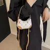 Bolso de Hombro con Cadena Estampado Retro para Mujer, Bolso de Axila Simple con Bloques de Color Estilo Europeo y Americano, Bolso Cruzado para Viajes Diarios
