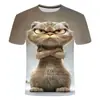 Fábrica de Origen Entra en Amazon Camiseta Divertida para Hombre Y2 con Estampado de Gato Camiseta Casual para Hombre Estampada en 3D con Cuello Redondo y Mangas Cortas