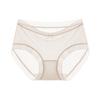 Ropa interior de verano para mujer, de seda helada, sin costuras, transpirable, de secado rápido, ligera, con encaje y cintura media.