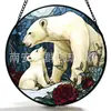 Colgante de vidrio polar de oso polar transfronterizo decoración de vidrio para el hogar adorno de ventana atrapasol de jardín