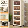Caja de Almacenamiento de Doble Puerta Armario Plegable de Almacenamiento Caja Plegable de Almacenamiento para Ropa y Juguetes Armario de Almacenamiento Multicapa Extraíble