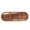 Caja de almacenamiento con compartimentos de madera de acacia directa de fábrica plato para aperitivos de hotel compartimento para aperitivos de frutas secas para el hogar plato para aperitivos
