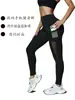 Calça legging de yoga transpassada com bolsos, que levanta o bumbum, macia, confortável, respirável, estilosa, sportswear feminino