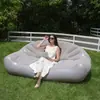 Nuevo producto transfronterizo: Sillón Inflable Doble en Forma de Abanico, Plegable para Ocio en Interiores y Exteriores, Sofá Perezoso Grande Espesado de Terciopelo