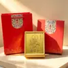 Peça de exibição em folha de ouro 999 de bênção taoísta, decoração de mesa San Qing Tai Yi Tian Zun, presente de feriado e empresarial