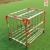 Carrinho de Bola de Aço Inoxidável Cesta de Armazenamento de Basquete para Jardim de Infância Caixa de Armazenamento de Futebol Cesta para Colocar Bolas de Basquete Carrinho de Bola Carrinho Móvel