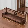 Gabinete de escritorio de madera de nogal con doble cajón, estante de exhibición de madera maciza, a prueba de polvo, adorno de estilo chino nuevo, estante de almacenamiento para tetera y juego de té