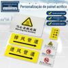 Placa de propaganda de sinal de segurança de acrílico de tela de seda de fábrica, painel de controle de interruptor de vidro orgânico em acrílico