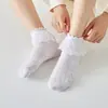 Calcetines para niña estilo princesa primavera y verano algodón puro encaje calcetines de encaje para niños verano finos transpirables niña bebé baile