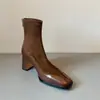 Estilo Coreano 2026 de Moda Temperamento Invierno Nuevas Botas Adelgazantes de Tacón Alto Botines Ajustados a la Pierna Botas de Moda Zapatos de Mujer