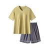 Pijama de verano para mujer con cuello en V y almohadilla en el pecho, fino, pijama, longitud opcional, se puede usar afuera, seda de hielo, sensación fresca, ropa de casa L836