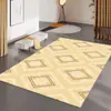 Tapete Minimalista Moderno para Sala de Estar, Tapete de Veludo Cristal para Mesa de Centro, Tapete de Luxo Leve de Alta Qualidade com Padrão de Folhas para Quarto ao Lado da Cama