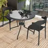 Mesas y Sillas de Exterior para Patio, Ocio al Aire Libre, Terraza Abierta, Sillas Engrosadas, Mesa de Comedor, Mesa de Café para Balcón, Mesa Redonda, Impermeable