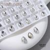 Broca Blanca para Manicura K9 Broca de Alta Calidad con Fondo Puntiagudo Flash para Joyería de Uñas Amor Ovalado Decoración de Uñas Broca Apilada