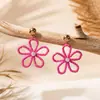 Brincos de Flor Estilo Férias Boêmio para Mulheres, Brincos de Ráfia Trançada Tendência Nicho, Acessórios de Orelha Exagerados Atacado