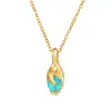 Colar Pingente Punho Criativo de Alto Padrão Transfronteiriço Joia Cobre Banhado a Ouro Real Segurando Pedra Preciosa Elegante Nicho Colar Pingente para Mulheres