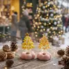 Regalo de Navidad: Adorno navideño giratorio de árbol de Navidad sólido de vidrio de Zibo, una artesanía de vidrio creativa para decoración de coche o escritorio