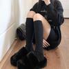 Calcetines Calentadores de Rodilla Gruesos con Forro Polar para Adelgazar en Otoño e Invierno para Mujer, Calcetines Largos hasta el Muslo de Color Sólido, Calcetines Holgados