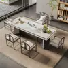 Mesa de Chá em Ardósia 2025 Novo Estilo Luxo Acessível Simples Moderno Conjunto de Chá para Escritório Mesa de Chá Conjunto Completo