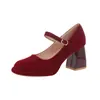 793 Tacones de Plataforma Mary Jane de Alta Calidad en Stock para Mujer, Tacón Grueso, Adecuados para Vestidos de Novia Tradicionales Chinos, Zapatos de Novia Cómodos