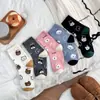Calcetines Coreanos Estilo Transfronterizo, Colección de Calcetines de Algodón Peinado de Caña Media, Calcetines de Dibujos Animados Japoneses, Calcetines para Mujer 200N, Venta al por Mayor de Calcetines de Algodón
