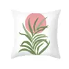 Fronha de Planta Cor Morandi Normcore Decorativa Fronha de Almofada Curta de Pelúcia Estética Abstrata Almofada de Sofá Capa de Almofada